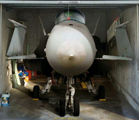 plane in garage