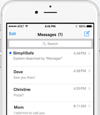 SimpliSafe Smart Alerts instantly notify you of events at your business.